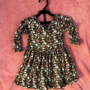 Floral Green Kids Dress